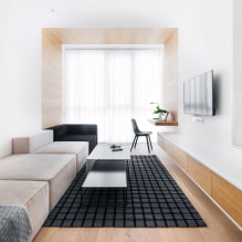 Televízor v obývacej izbe: fotografia, výber umiestnenia, možnosti stenového dizajnu v hale okolo TV-1