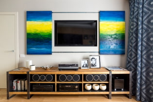 Televizorius ant sienos: vietos pasirinkimas, dizainas, spalva, sienų dekoras aplink ekraną