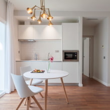 Nínxol de cuina a l'apartament: disseny, forma i ubicació, color, opcions d'il·luminació-6