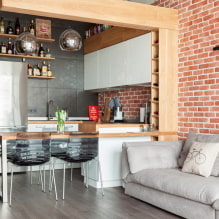 Кухненска ниша в апартамента: дизайн, форма и местоположение, цвят, опции за осветление-8