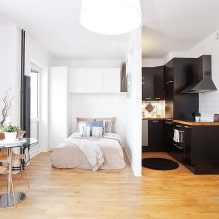 Дизайн на едностаен апартамент с ниша: снимка, оформление, подреждане на мебели-2
