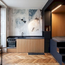 Design af en et-værelses lejlighed med en niche: foto, layout, møbelindretning-4