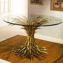 Gesmede tafels: foto's, soorten, vormen, ontwerp, soorten tafelbladen-3