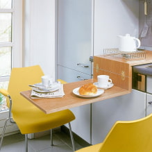 Udtræksbord: foto i interiøret, typer, former, materialer, indbyggede muligheder-1