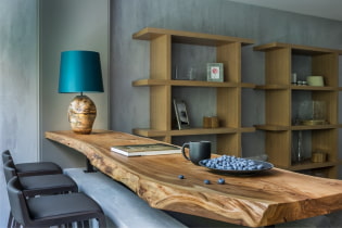 Dřevěné stoly: fotografie v interiéru, typy, tvary, barva, design, neobvyklé nápady