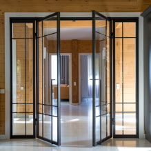 Εσωτερικές πόρτες με γυαλί: φωτογραφίες, τύποι, σχέδια και σχέδια, χρώματα, σχήματα ενθέτων-5