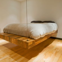 Łóżko pływające we wnętrzu: rodzaje, kształty, design, opcje podświetlenia-1