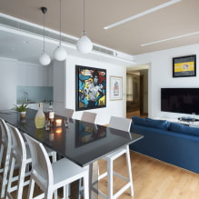 Barový pult v obývacím pokoji: typy, tvary, možnosti umístění, barvy, materiály, design-7