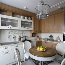 Mesas redondas para la cocina: fotos, tipos, materiales, color, opciones de ubicación, diseño-0