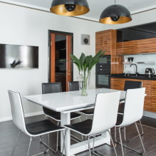 Glasborde til køkkenet: fotos i interiøret, typer, former, farver, design, stilarter-0