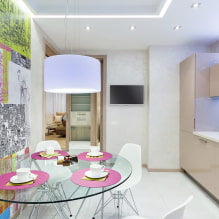 Skleněné stoly do kuchyně: fotografie v interiéru, typy, tvary, barvy, design, styly-8