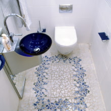 Mosaik på badeværelset: typer, materialer, farver, former, design, valg af efterbehandlingssted-1