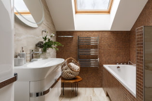 Mozaika vonios kambaryje: tipai, medžiagos, spalvos, formos, dizainas, apdailos vietos pasirinkimas