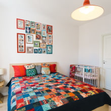 Cobrellits al llit del dormitori: foto, elecció del material, color, disseny, dibuixos-8