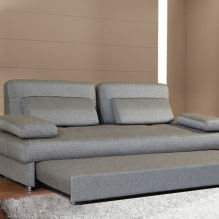 Rozkładana sofa: zdjęcia, rodzaje mechanizmów, materiały obiciowe, design, kolory, kształty-8