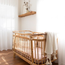 Katil untuk bayi baru lahir: foto, jenis, bentuk, warna, reka bentuk dan hiasan -1