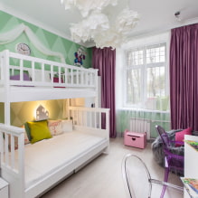 Детски двуетажни легла: снимки в интериора, видове, материали, форми, цветове, дизайн-4