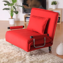 Kėdė-lova: nuotrauka, dizaino idėjos, spalva, apmušalų pasirinkimas, mechanizmas, užpildas, rėmas-0