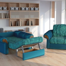 Sandalye-yatak: fotoğraf, tasarım fikirleri, renk, döşeme seçimi, mekanizma, dolgu, çerçeve-1