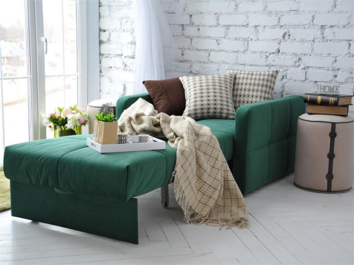 Cadira-llit: foto, idees de disseny, color, opció de tapisseria, mecanisme, farciment, marc