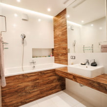 Hvide fliser på badeværelset: design, former, farvekombinationer, placeringsmuligheder, injektionsfarve-0