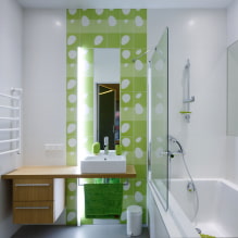 Jubin putih di bilik mandi: reka bentuk, bentuk, kombinasi warna, pilihan lokasi, grout color-8