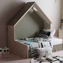 בית מיטה בחדר הילדים: תמונות, אפשרויות עיצוב, צבעים, סגנונות, תפאורה -4