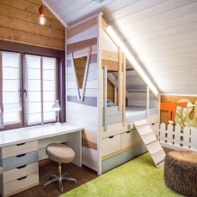 Bed-house i børnenes værelse: foto, designmuligheder, farver, stilarter, dekor-5