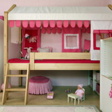 Gulta māja bērnu istabā: fotogrāfijas, dizaina varianti, krāsas, stili, dekors-8