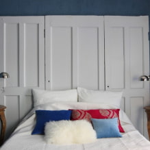 Testiera per una camera da letto: foto all'interno, tipi, materiali, colori, forme, decorazioni -2