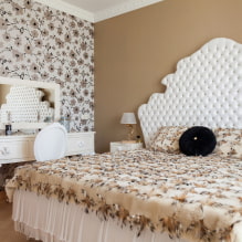 السرير في غرفة النوم: الصورة ، التصميم ، الأنواع ، المواد ، الألوان ، الأشكال ، الأنماط ، الديكور -0