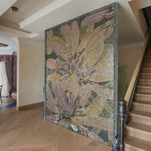 Mosaic trong nội thất: hoàn thiện, loại, hình dạng của gạch, màu sắc, thiết kế và bản vẽ-4