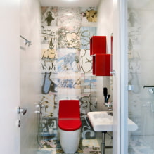 Dlaždice na toalete: dizajn, fotografie, tipy na výber, typy, farby, tvary, príklady usporiadania-0