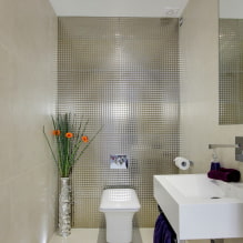 Dlaždice na toalete: dizajn, fotografie, tipy na výber, typy, farby, tvary, príklady usporiadania-6