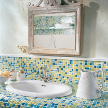 Comptoir en carrelage: photo dans la cuisine, la salle de bain, les couleurs, le design, les styles-0