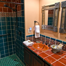 Plytelių stalviršis: nuotrauka virtuvėje, vonios kambaryje, spalvos, dizainas, stiliai-2