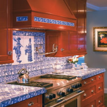 Mặt bàn bằng gạch: ảnh trong nhà bếp, phòng tắm, màu sắc, thiết kế, phong cách-4