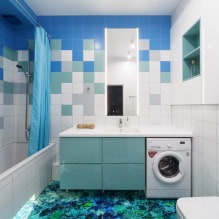 Indeling van tegels in de badkamer: regels en methoden, kleurkenmerken, ideeën voor de vloer en muren-4