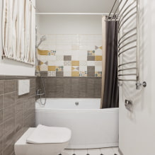 Gạch cho phòng tắm nhỏ: lựa chọn kích thước, màu sắc, thiết kế, hình dạng, bố cục-0