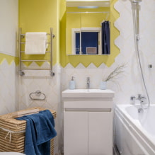 Jubin untuk bilik mandi kecil: pilihan ukuran, warna, reka bentuk, bentuk, susun atur-2