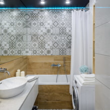 אריחים לחדר אמבטיה קטן: בחירת גודל, צבע, עיצוב, צורה, פריסה -4