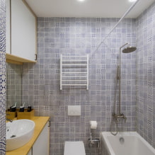 Πλακάκια για ένα μικρό μπάνιο: επιλογή μεγέθους, χρώματος, σχεδιασμού, σχήματος, διάταξης-8