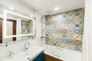 Jubin untuk bilik mandi kecil: pilihan ukuran, warna, reka bentuk, bentuk, susun atur