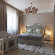 Camera da letto con culla: design, idee di pianificazione, zonizzazione, illuminazione-3