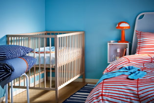 Guļamistaba ar bērnu gultiņu: dizains, plānošanas idejas, zonējums, apgaismojums