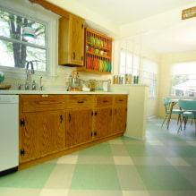 Linoleumi keittiössä: vinkkejä valintaan, suunnittelu, tyypit, värit-7