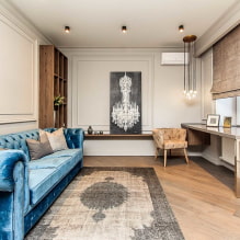 Blå sofa i interiøret: typer, mekanismer, design, polstringsmaterialer, nuancer, kombinationer-0
