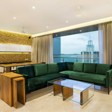 Sofa hijau: jenis, reka bentuk, pilihan bahan pelapis, mekanisme, kombinasi, warna-5