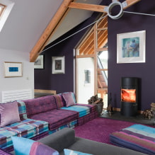 Ghế sofa màu tím trong nội thất: loại, vật liệu bọc, cơ chế, thiết kế, sắc thái và sự kết hợp-0