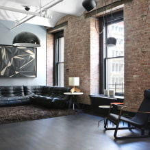 Sort sofa i interiøret: polstringsmaterialer, nuancer, former, designideer, kombinationer-7